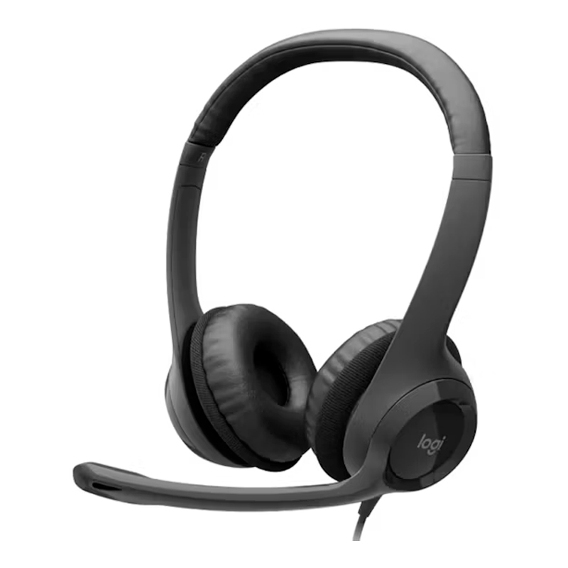 Audífonos alámbrico Logitech H390 con micrófono, conexión usb, control de volumen, cable 1.9m, negro